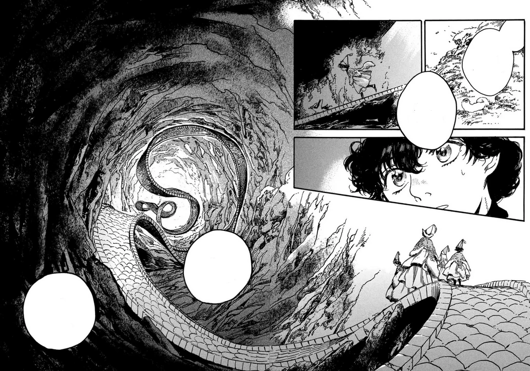 This panel is from the manga Witch Hat Atelier Second Pentagram Test Arc