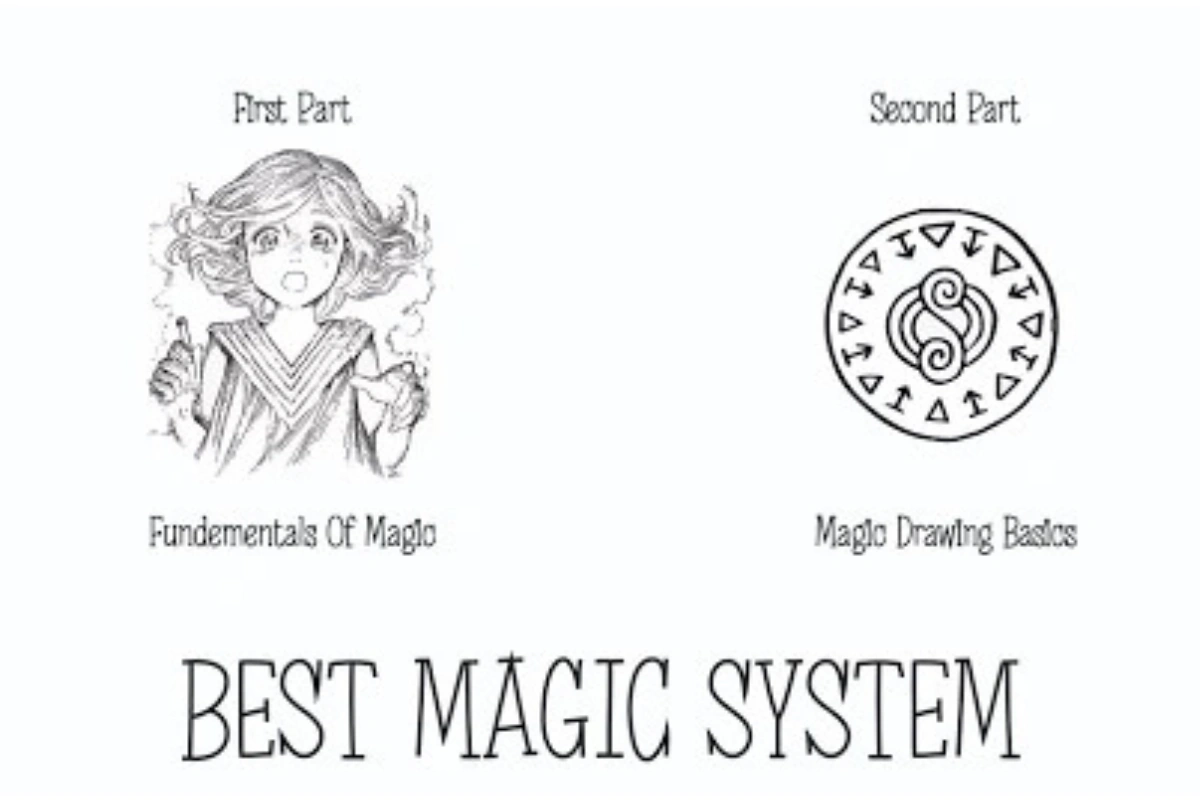 Witch Hat Atelier magic system explaining spell drawing and glyph basics.