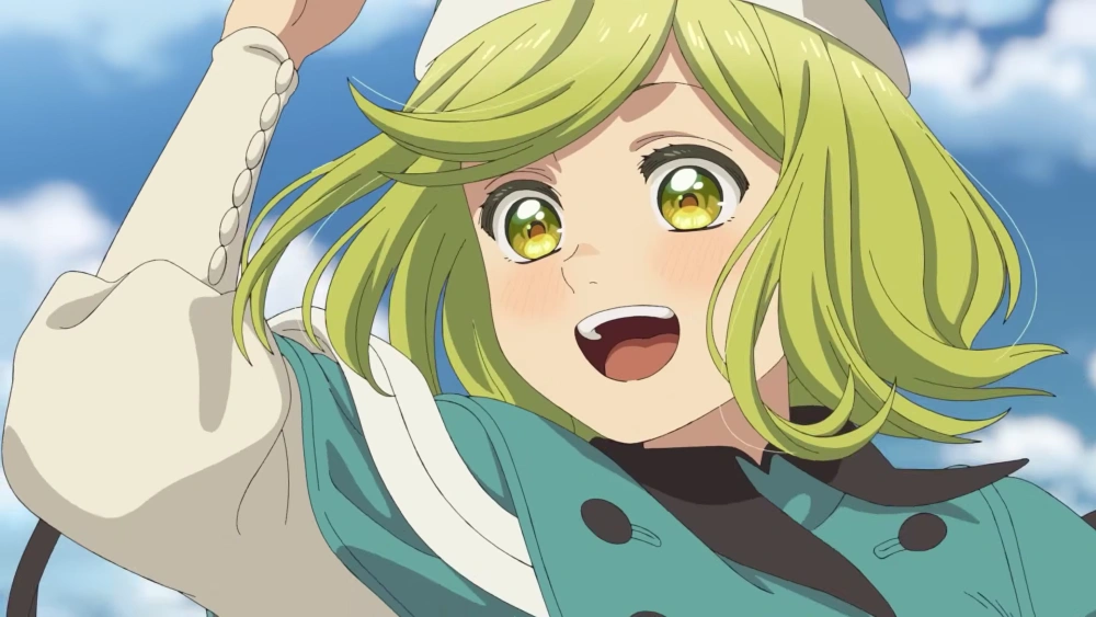 This image features the character Coco from the anime series Witch Hat Atelier.